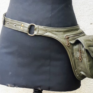 cinturón tipo canguro de piel de cordero, cartera de piel, cinturón multiusos ajustable, cartera a la cadera, bandolera