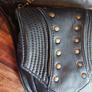 ceinture sacoche en cuir pour homme, ceinture utilitaire en cuir, pochette de hanche rivetée, sacoche en cuir véritable, sac bandoulière image 8
