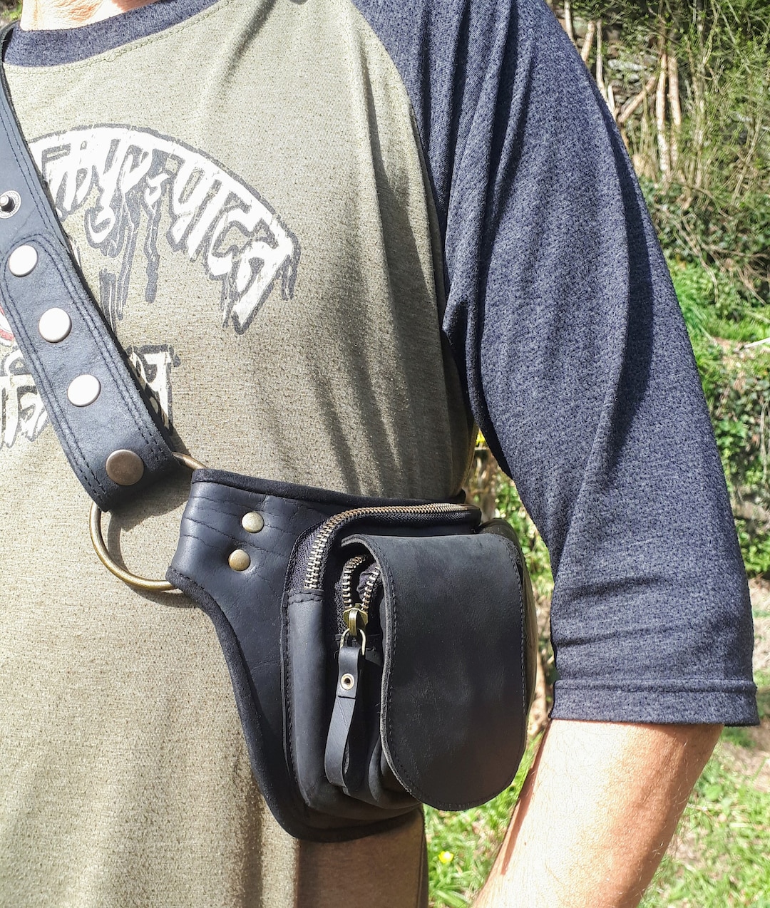 Sac Ceinture Cuir Homme - Sac Cuisse Réglable Pratique Pour Voyage, Sport Et Quotidien