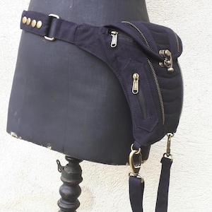 Bolsa de algodón tipo pistolera, riñonera multibolsillos, cinturón con bolsillo, bolso ajustable para festivales