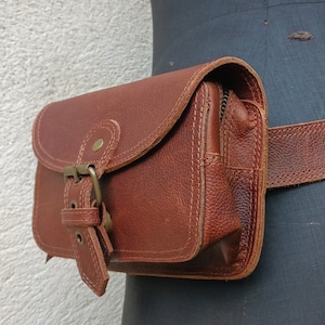 Bolso y cinturón de cuero extraíbles, bolsa de cuero, monedero de cinturón, cinturón de bolso medieval, bolsa de cuero