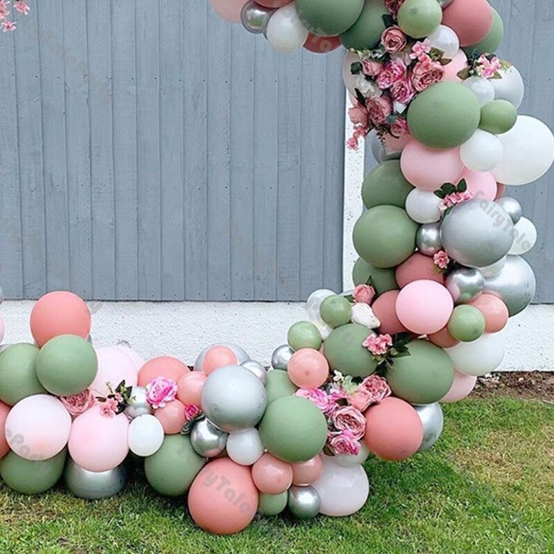 120pcs Latex Balloon Dusty Green Pink Birthday Decorations - Etsy