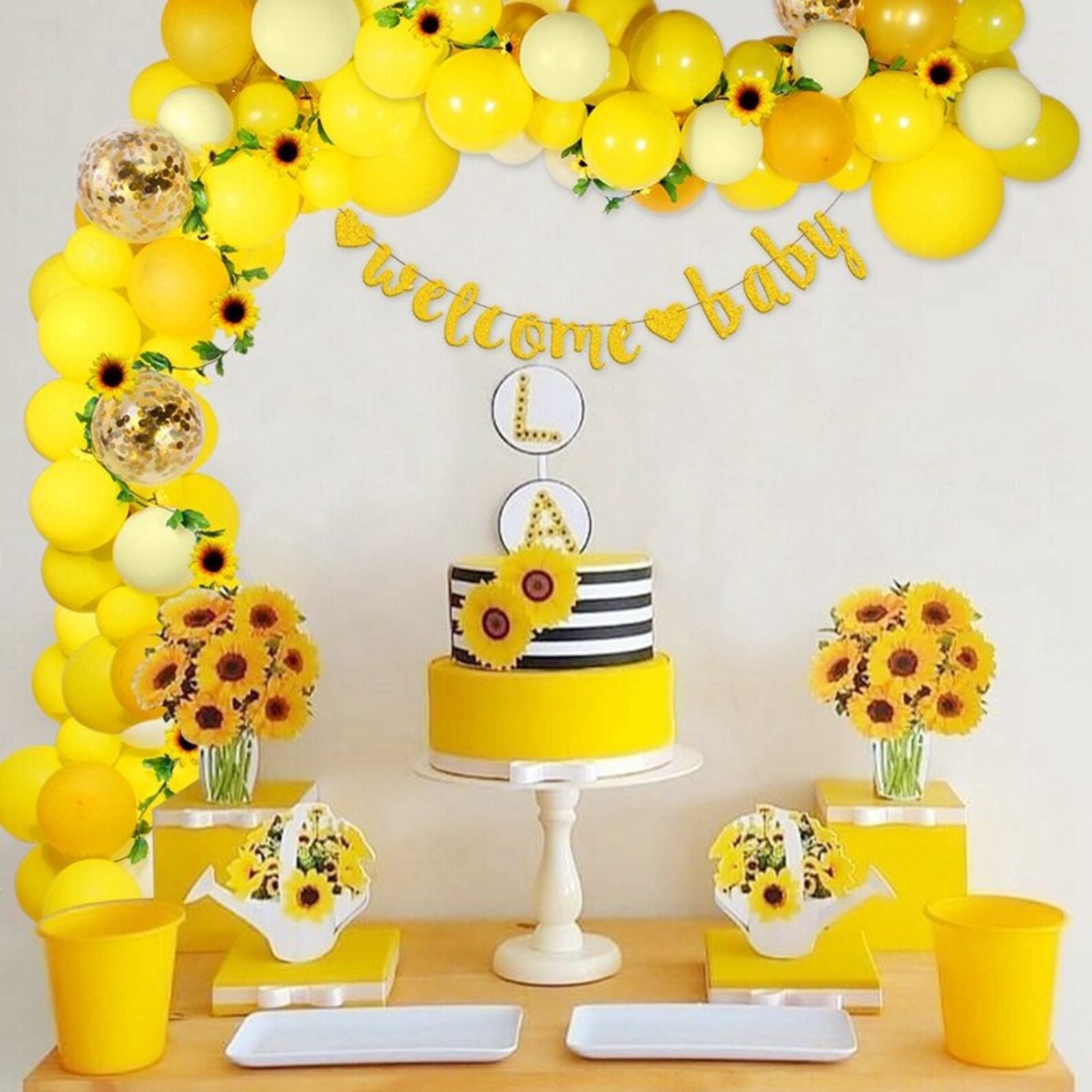 Sunflower Yellow Balloon Garland Balloon Arch for Baby Shower Etsy