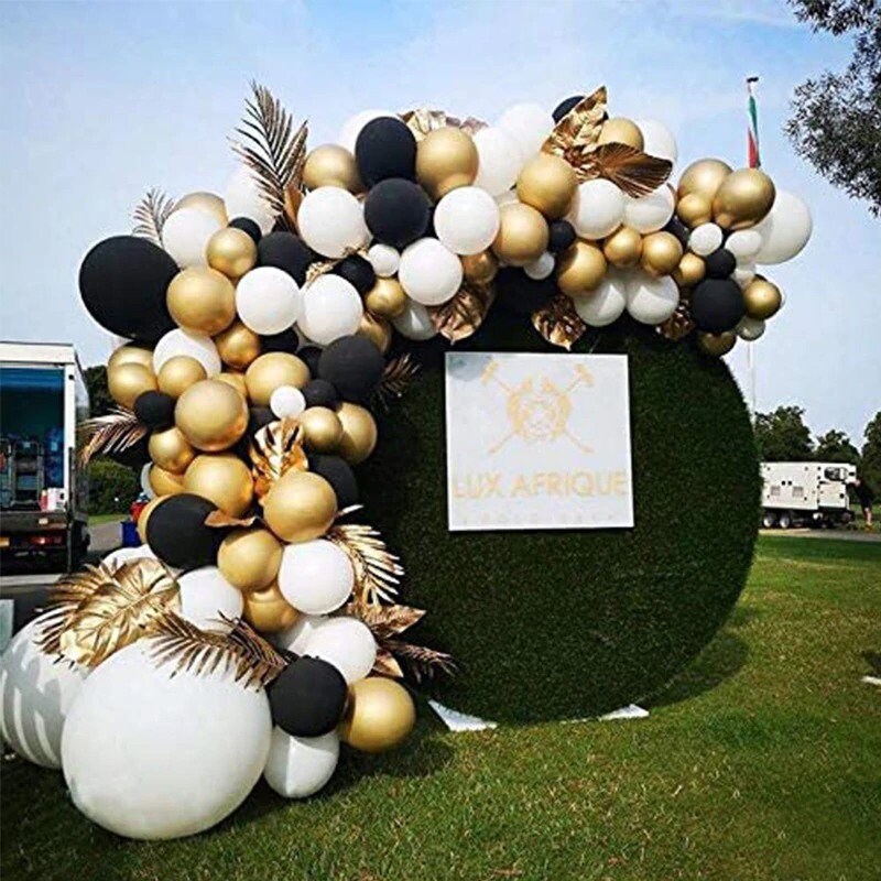 153pcs Black Gold Balloon Arch Garland Kit Metallic Gold Etsy