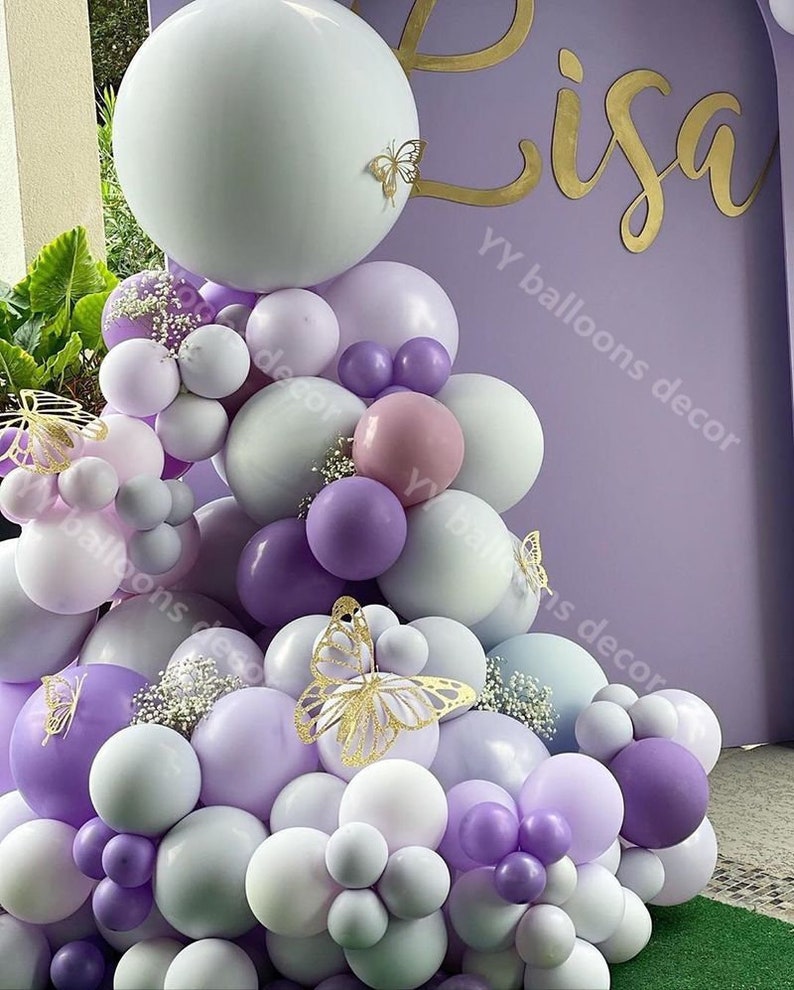 Download INS Global Metallic Purple DIY Balloon Garland Arch Purple ...