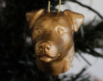 Jack Russell: Festive Christmas Dog Head Tree Ornament