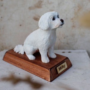 Cute Maltese x Poodle Statue - Unique Artwork for Dog Lovers !