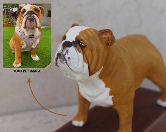 Lovely English Bulldog Statue in Resin - A Unique Work of Art for Dog Lovers!