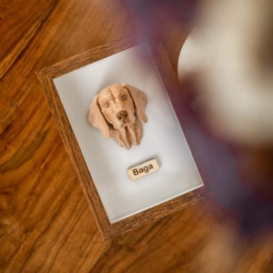 Graceful Vizsla Bust: Handmade Resin Sculpture for Dog Lovers