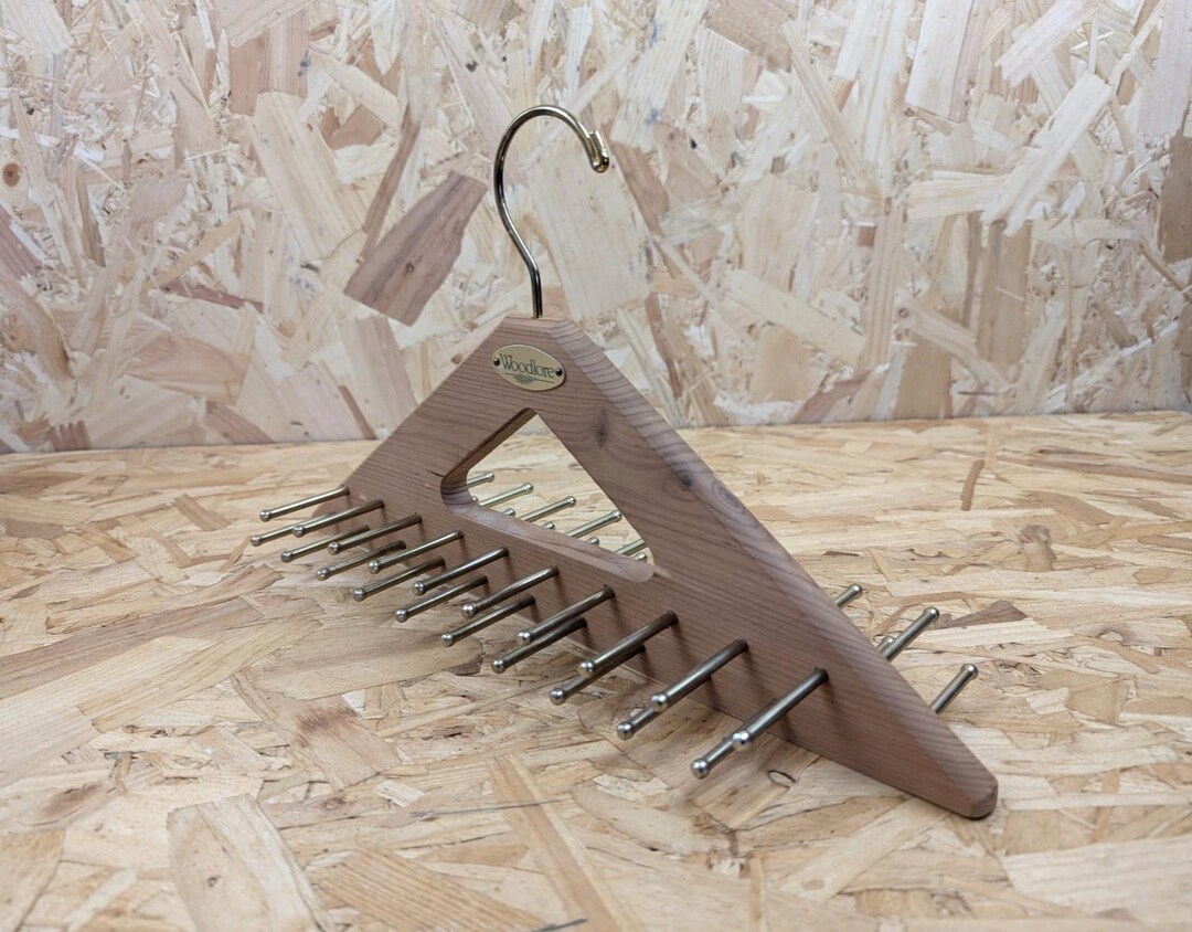 Woodlore Tie Belt Rack Hanger Holder 40 Pegs Cedar Wood Closet ...