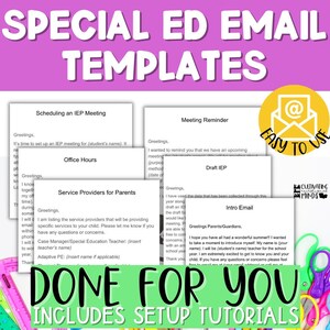 Special Education Teacher Email Templates | Sped Autism Teacher Organization | IEP Case Manager Forms | Special Ed Ideas | Back To School