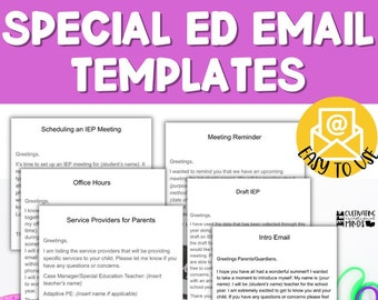 Special Education Teacher Email Templates | Sped Autism Teacher Organization | IEP Case Manager Forms | Special Ed Ideas | Back To School