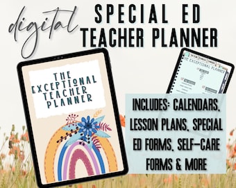 Special Education Teacher Planner | Digital Teacher Planner | Google & Goodnotes | Printable Teacher Planner | Planner for Special Ed