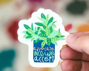 Advocate Include Accept Laptop Sticker | Teacher Sticker  | Special Education Teacher Gift ideas  | Educator Decal gift Plant sticker