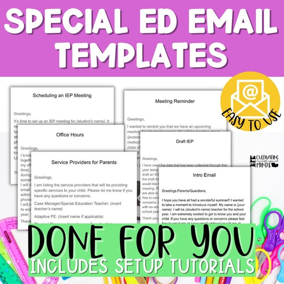 Special Education Teacher Email Templates | Sped Autism Teacher Organization | IEP Case Manager Forms | Special Ed Ideas | Back To School