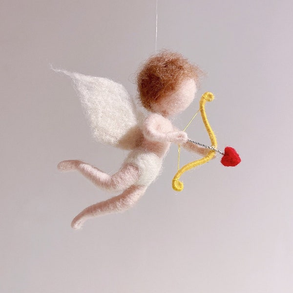 Needle Felted Angel Figure Angel Toy Elf Doll Ornament Cupid Amor Mini Home Wall Bedroom Decoration Gift for Her