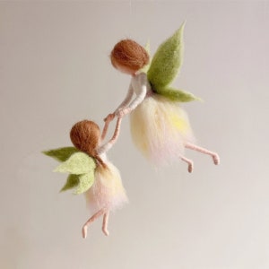 Needle Felted Figure Doll Ornament Girl and Mom Happy childhood Colourful Life Home Décor Wall Décor Bedroom Decoration Gift for Her Gift image 1