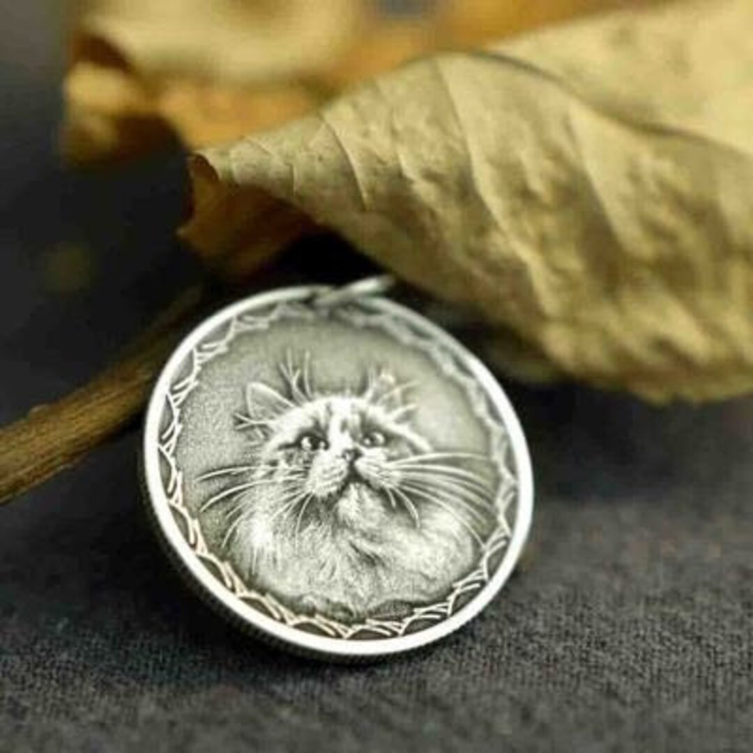 Custom 999 Silver Portrait Coin, Pendant, Friend, Pet, Gift, Tag ...