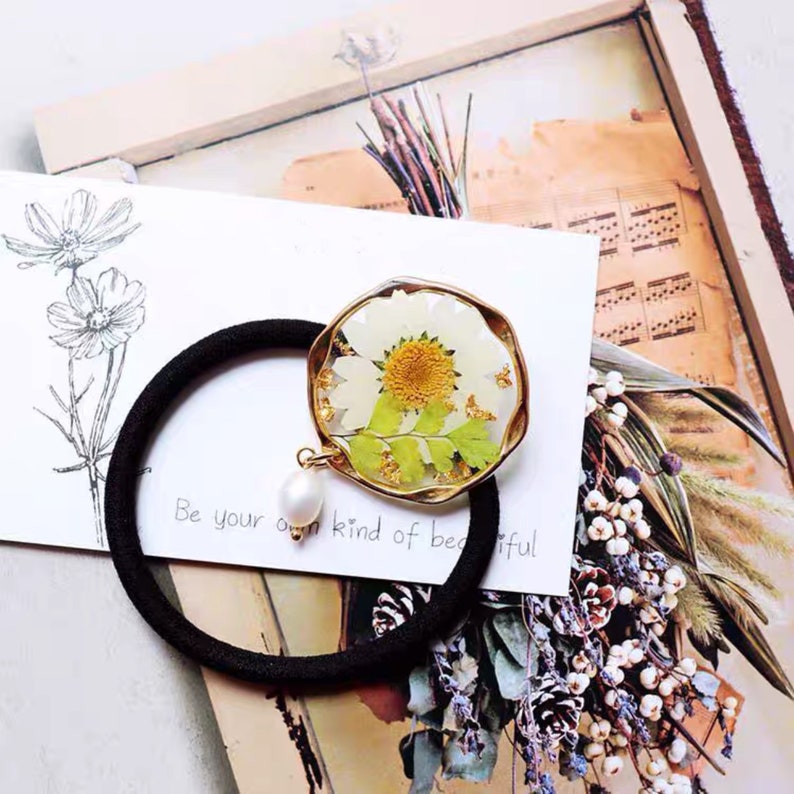 mother/'s day spring garden seaside bday Handmade hair ties beautiful flower with pearl wedding summer