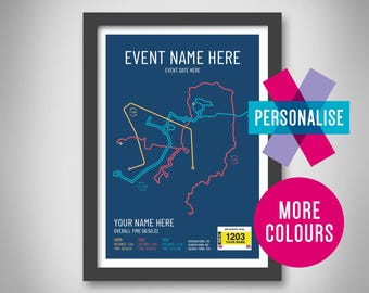 Personalized Triathlon Race Print: Custom Ironman Gift, Any Distance (Digital File Available)