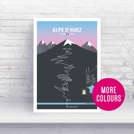 Alpe D'Huez Cycling Print: Tour De France, Iconic Climb