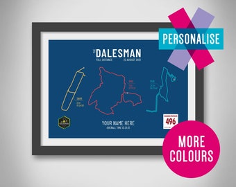 Personalised Dalesman Triathlon Print: Finisher Gift