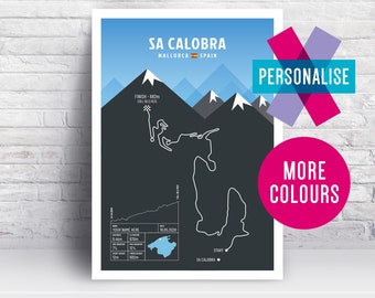 Personalised Sa Calobra Cycling Route Print - Majorca Mallorca