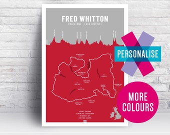 Personalised Fred Whitton Challenge Gift | Fred Whitton Print | Fred Whitton Cycling Poster - Fred Whiton Print -  Lake District Cycling