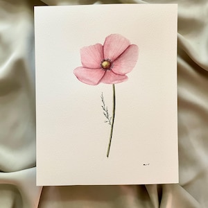 ORIGINAL 8x10 poppy painting watercolor floral art poppy watercolor flower art print original flower art botanical illustration room decor