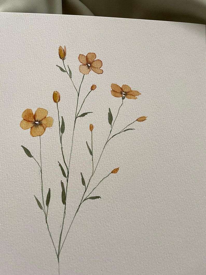 ORIGINAl 5x7 or 8x10 buttercup painting, watercolor art, floral art, wall and room decor, gift, floral art, yellow floral art, botanicals image 3