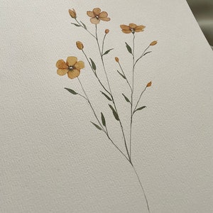 ORIGINAl 5x7 or 8x10 buttercup painting, watercolor art, floral art, wall and room decor, gift, floral art, yellow floral art, botanicals image 6