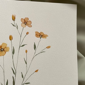 ORIGINAl 5x7 or 8x10 buttercup painting, watercolor art, floral art, wall and room decor, gift, floral art, yellow floral art, botanicals image 2