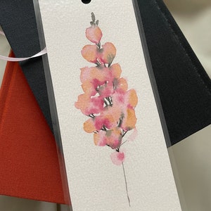 Hand painted original snapdragon bookmark, floral bookmark, bookmark, reading, gift, watercolor, original painting image 3