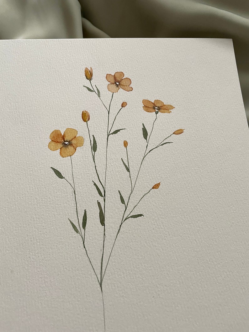 ORIGINAl 5x7 or 8x10 buttercup painting, watercolor art, floral art, wall and room decor, gift, floral art, yellow floral art, botanicals image 4