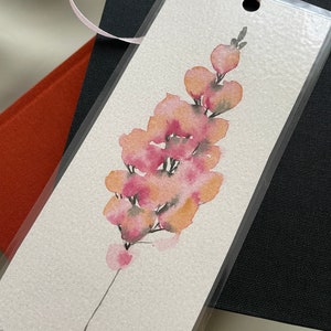 Hand painted original snapdragon bookmark, floral bookmark, bookmark, reading, gift, watercolor, original painting image 7