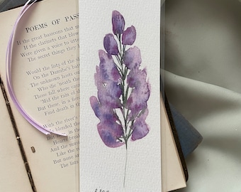 Lilac bookmark, bookmark, lilac, watercolor, florals, flowers, purple, purple flower