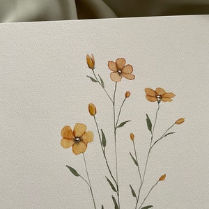 ORIGINAl 5x7 or 8x10 buttercup painting, watercolor art, floral art, wall and room decor, gift, floral art, yellow floral art, botanicals image 5