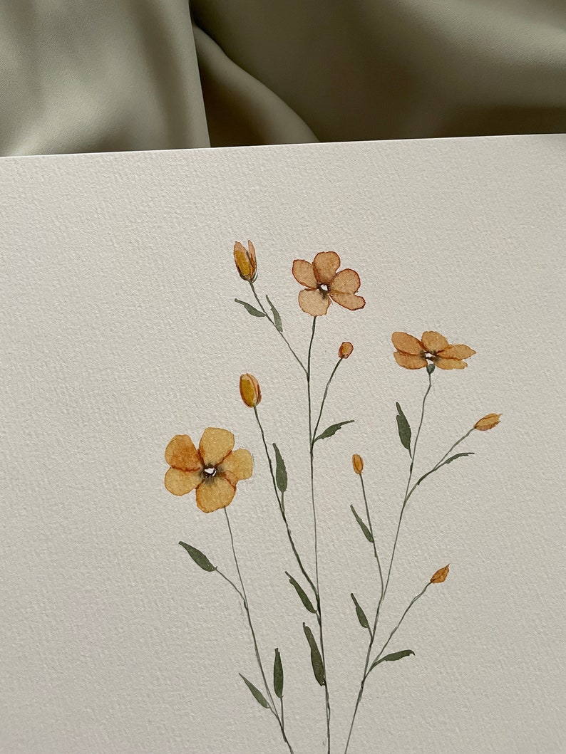 ORIGINAl 5x7 or 8x10 buttercup painting, watercolor art, floral art, wall and room decor, gift, floral art, yellow floral art, botanicals image 5