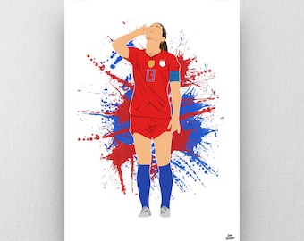Alex Morgan Print – USA Women's World Cup Football Poster – Soccer Wall Art