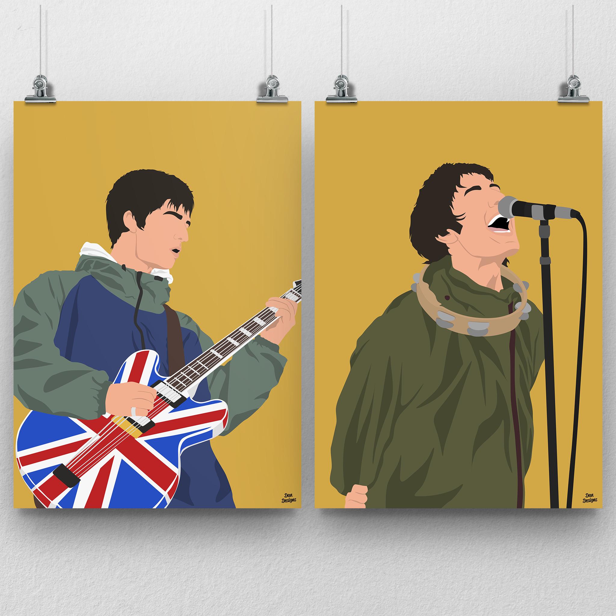 Oasis Print: Liam & Noel Gallagher Fan Art Poster (double Print
