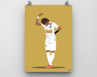 Neymar Jr Poster, Santos Brazil- Football Poster