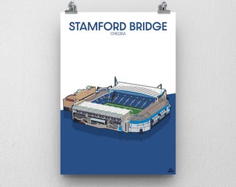 Stamford Bridge Chelsea Stadium Print – Football Ground Poster