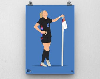 Chloe Kelly England Lionesses Poster: Women's Football Wall Art