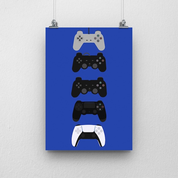 Playstation Controller Poster PS1 PS2 PS3 PS4 PS5 Gaming 