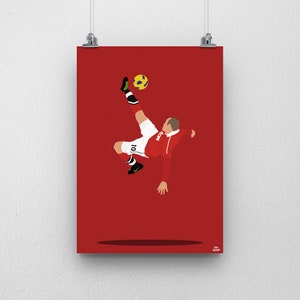 Wayne Rooney Poster - Overhead Kick Man Utd Football Poster designs!!