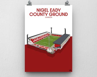Swindon Town Fc Poster - The County Ground Football Print!