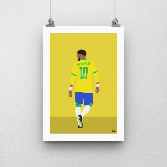 Camiseta Neymar Junior Brasil, Póster Fotográfico, Impresión