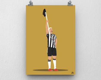 Impression de drapeau de coin de Bruno Guimaraes - Poster de football de Newcastle Utd
