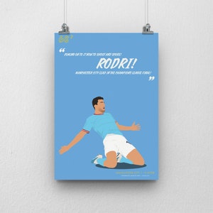 Rodri Print - Man City Fußball Poster