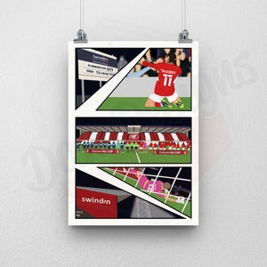 Impressão comemorativa do jogo Swindon Town x Man City!
